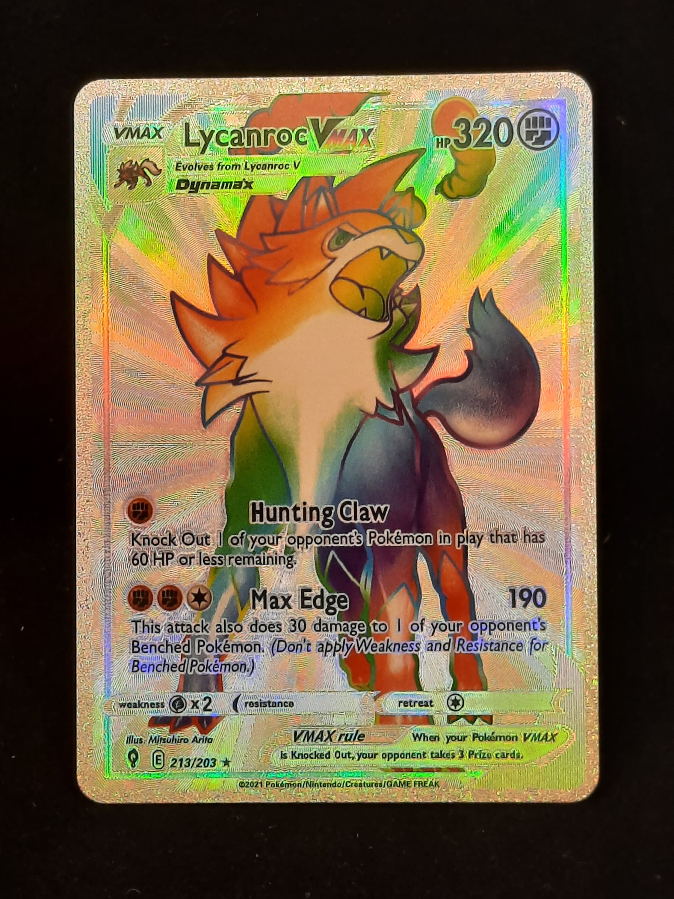 Lycanroc VMAX Rainbow Shiny Holographic UV Printed Plastic -  Portugal