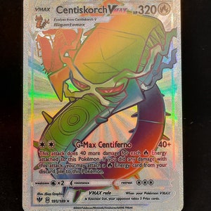 Centiskorch VMAX Rainbow Shiny Holographic UV Printed Plastic Card
