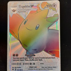 Togekiss VMAX Rainbow Shiny Holographic UV Printed Plastic Card