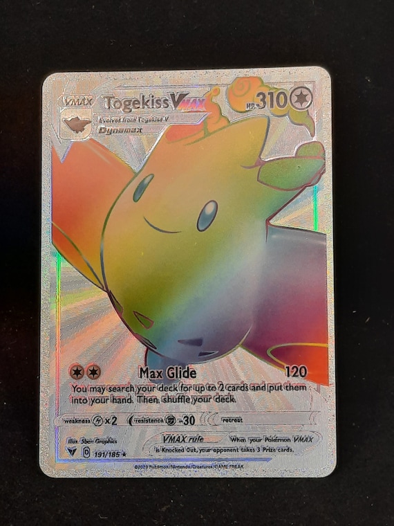 Togekiss VMAX Rainbow Shiny Holographic UV Printed Plastic Card - Etsy