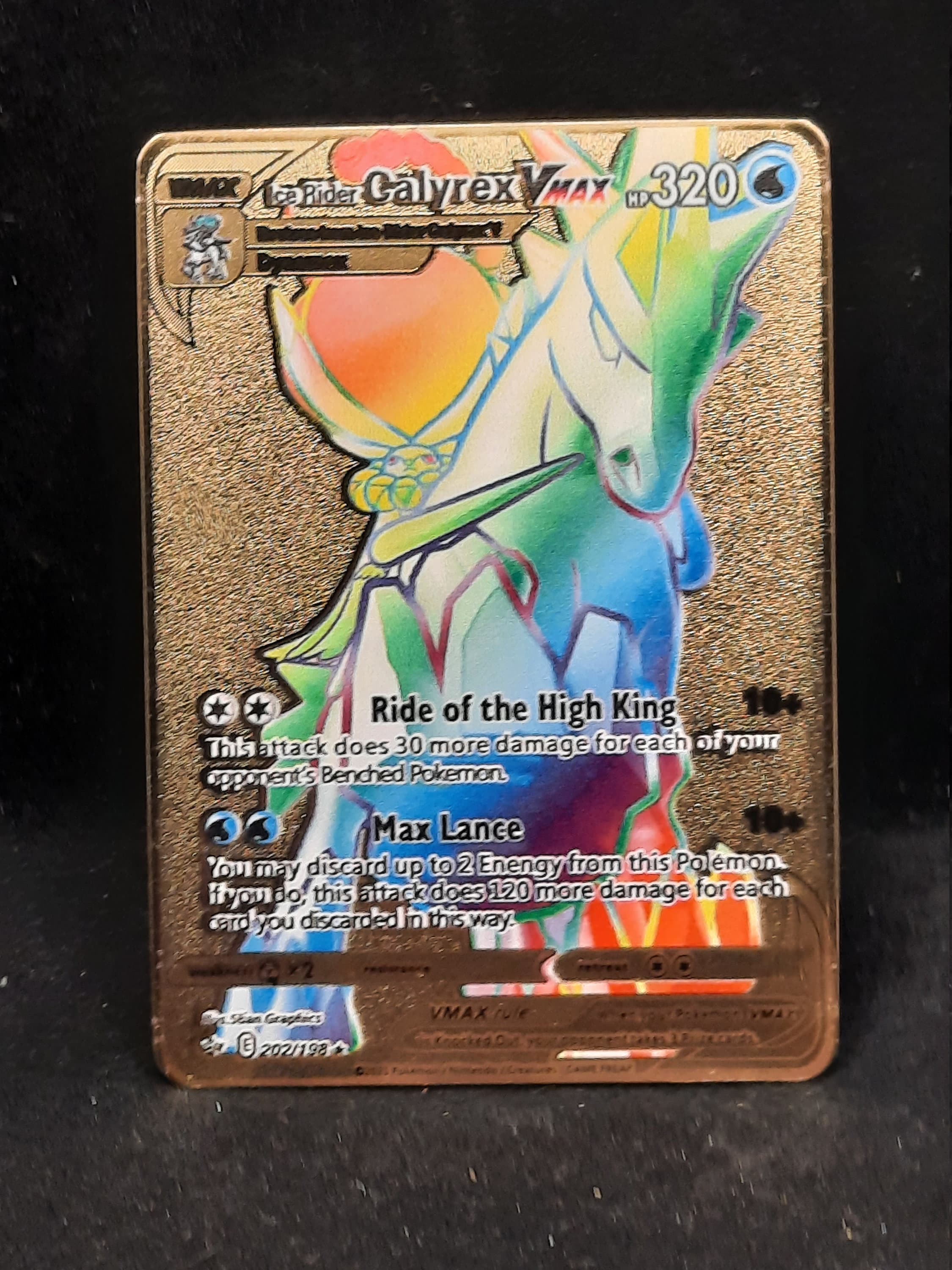Ice Rider Calyrex VMAX Rainbow Gold Metal Pokemon Card - Etsy Canada