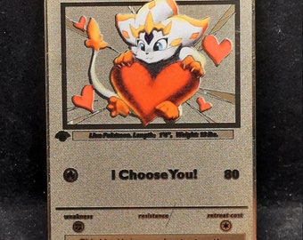 Lioni I Choose You! Romantic Gift Gold Metal Pokemon Valentine's Day Card -  Etsy