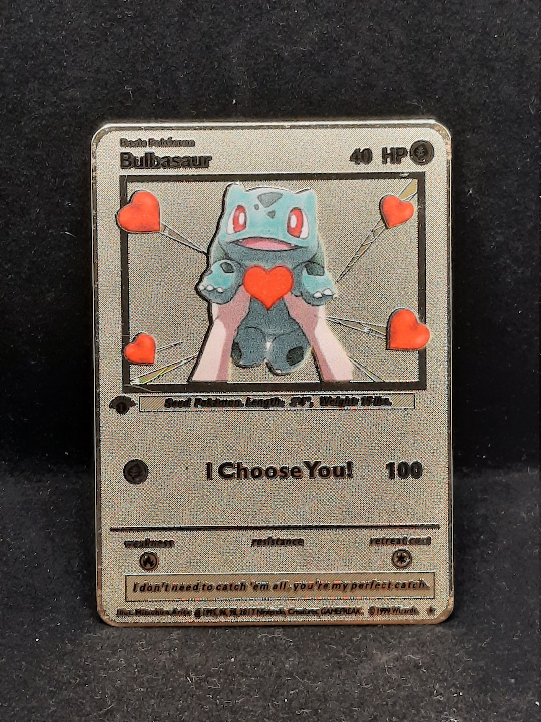 Bulbasaur I Choose You! #1 Gold Metal Pokemon Valentine's Day Card - Etsy