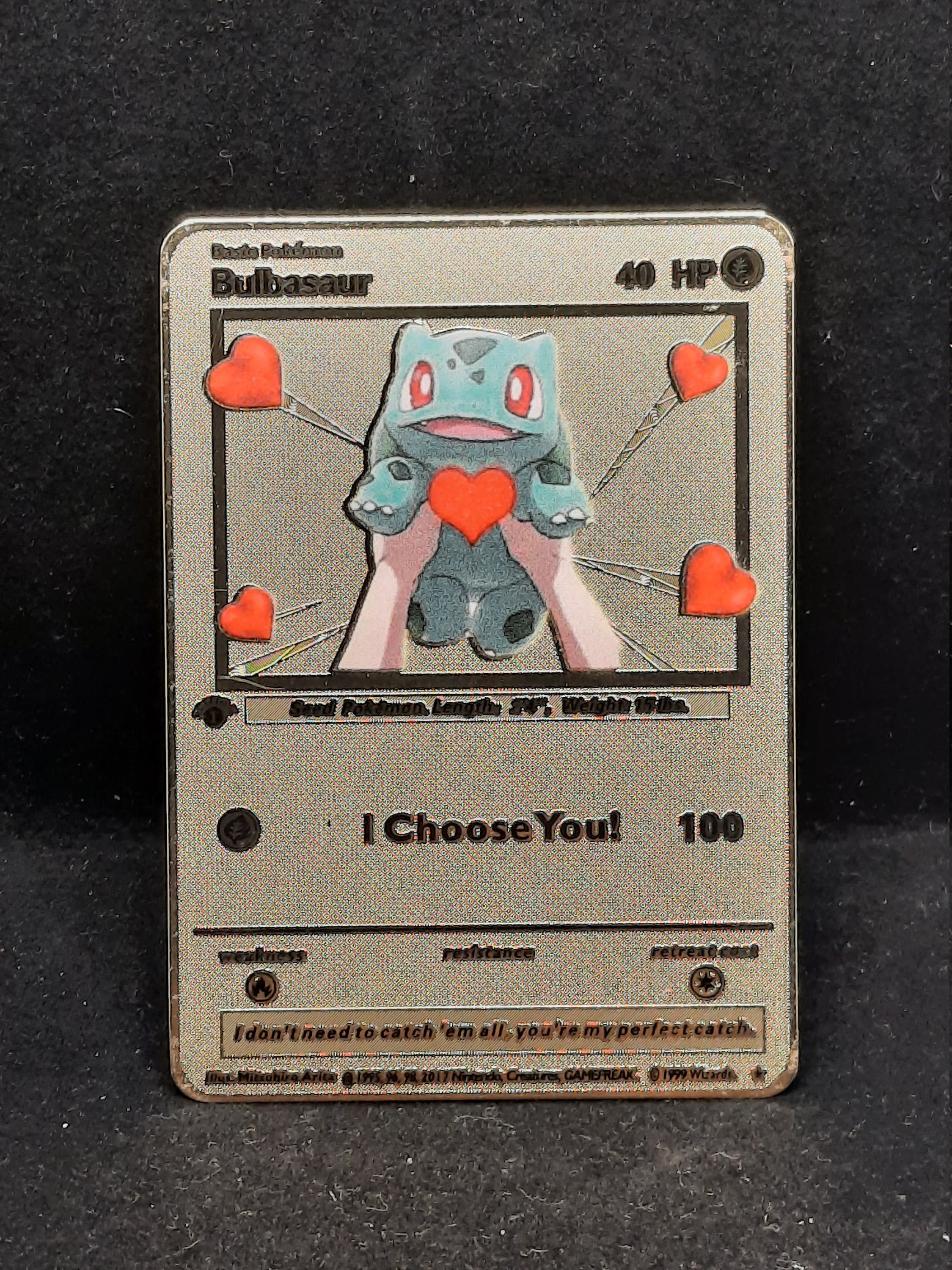 Bulbasaur I Choose You 1 Gold Metal Pokemon Card 