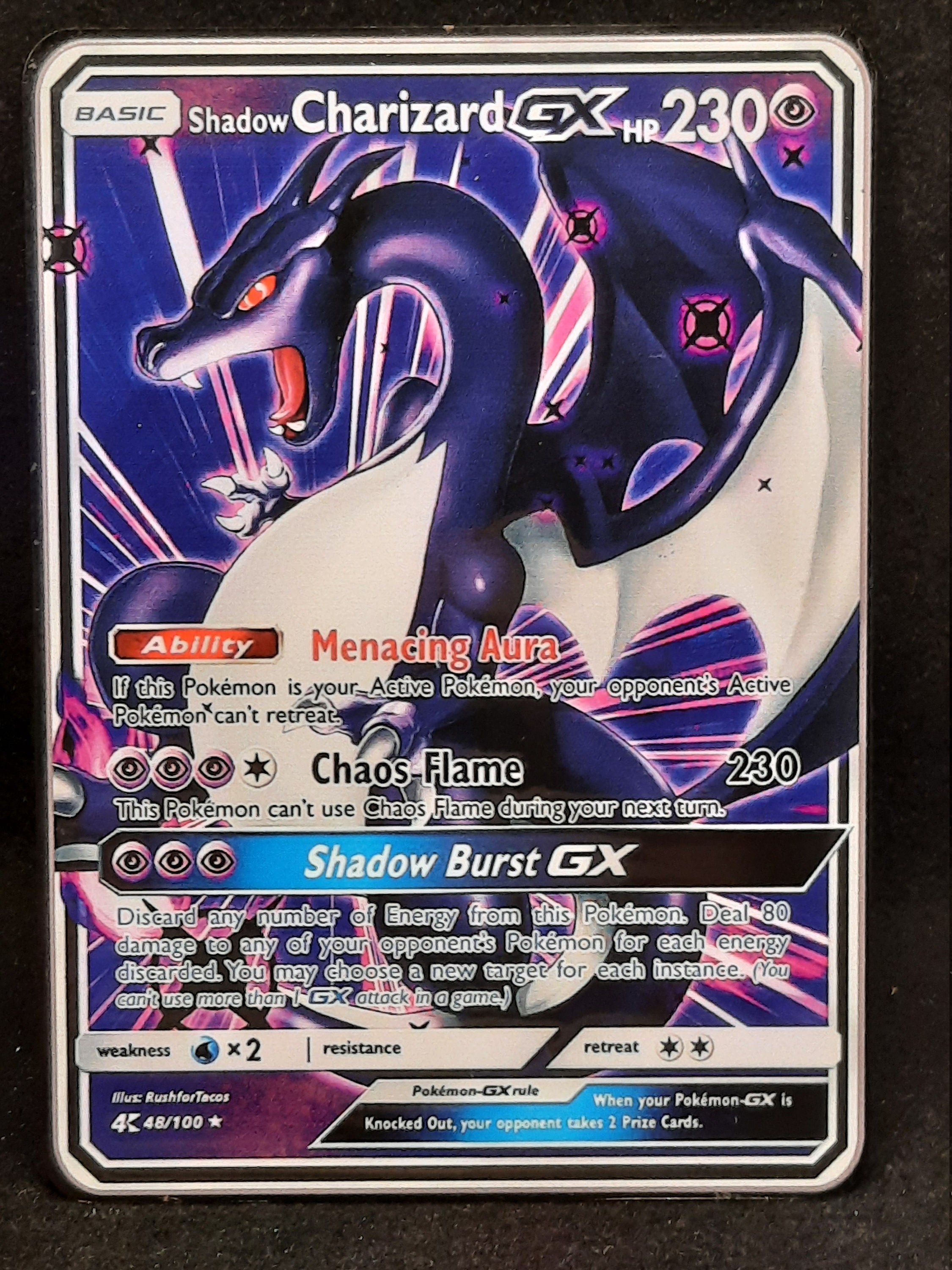 Shadow Charizard Gx Custom Pokemon Card Hand Made Proxy Premium Quality