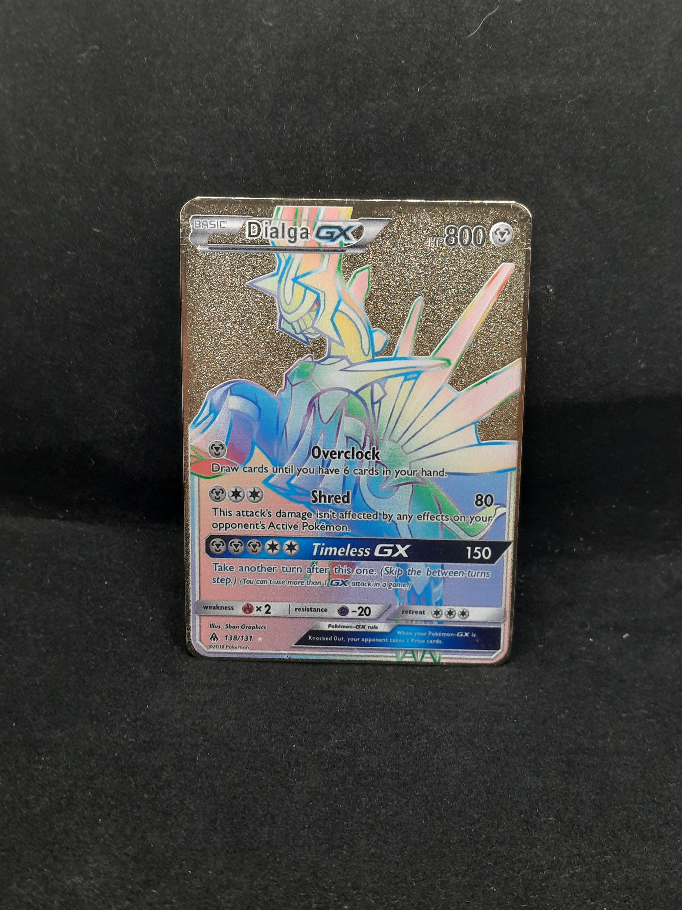 Dialga GX Rainbow Gold Metal Pokemon Card - Etsy Dialga GX Rainbow Gold Metal Pokemon Card - Etsy