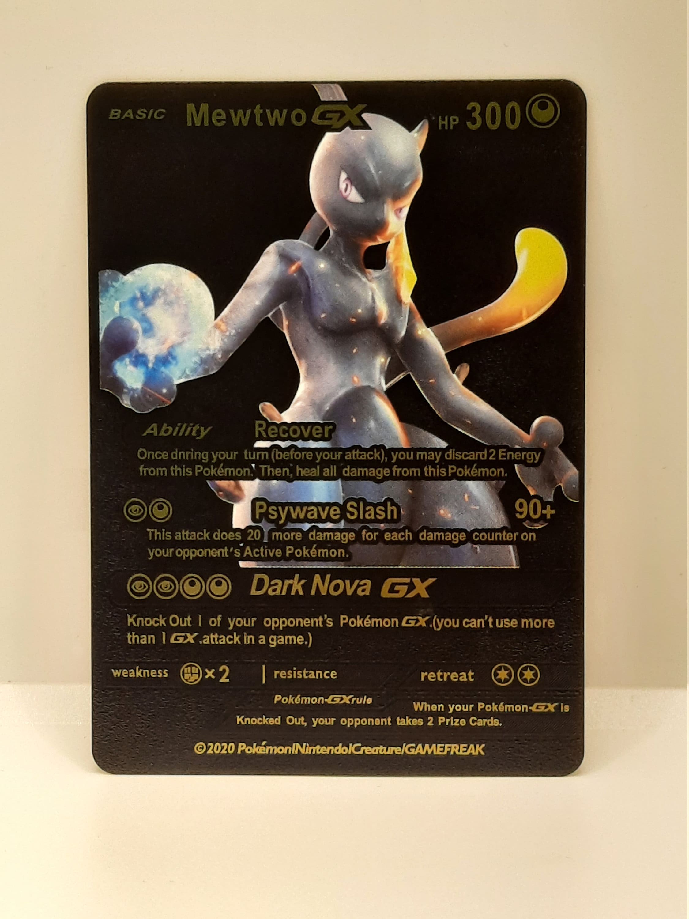 Shadow Mewtwo GX Plastic Black UV Printed Pokemon Card - Etsy