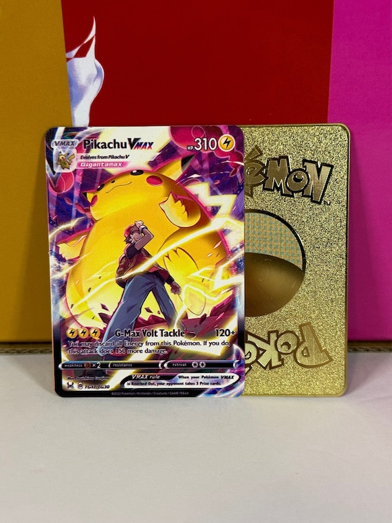 Pikachu VMAX Trainer Gallery Gold Metal Pokemon Card - Etsy
