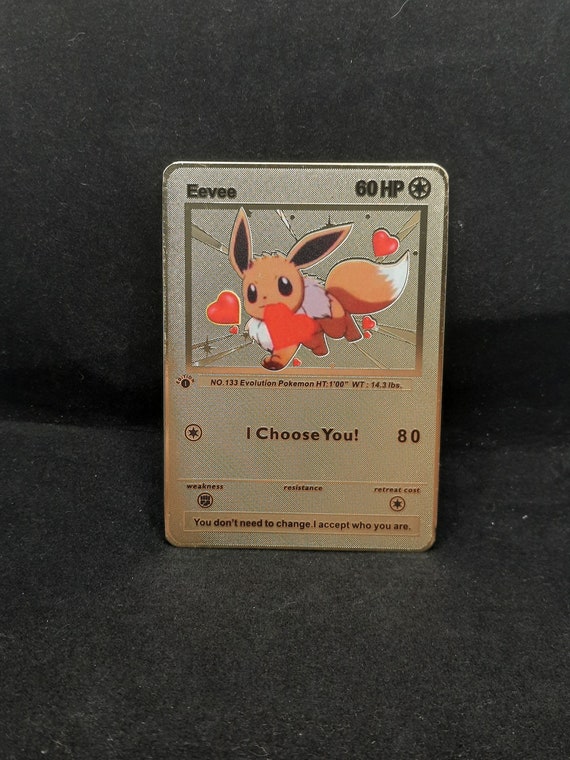 Eevee I Choose You! #2 Gold Metal Pokemon Valentine's Day Card - Etsy Eevee I Choose You! #2 Gold Metal Pokemon Valentine's Day Card - Etsy