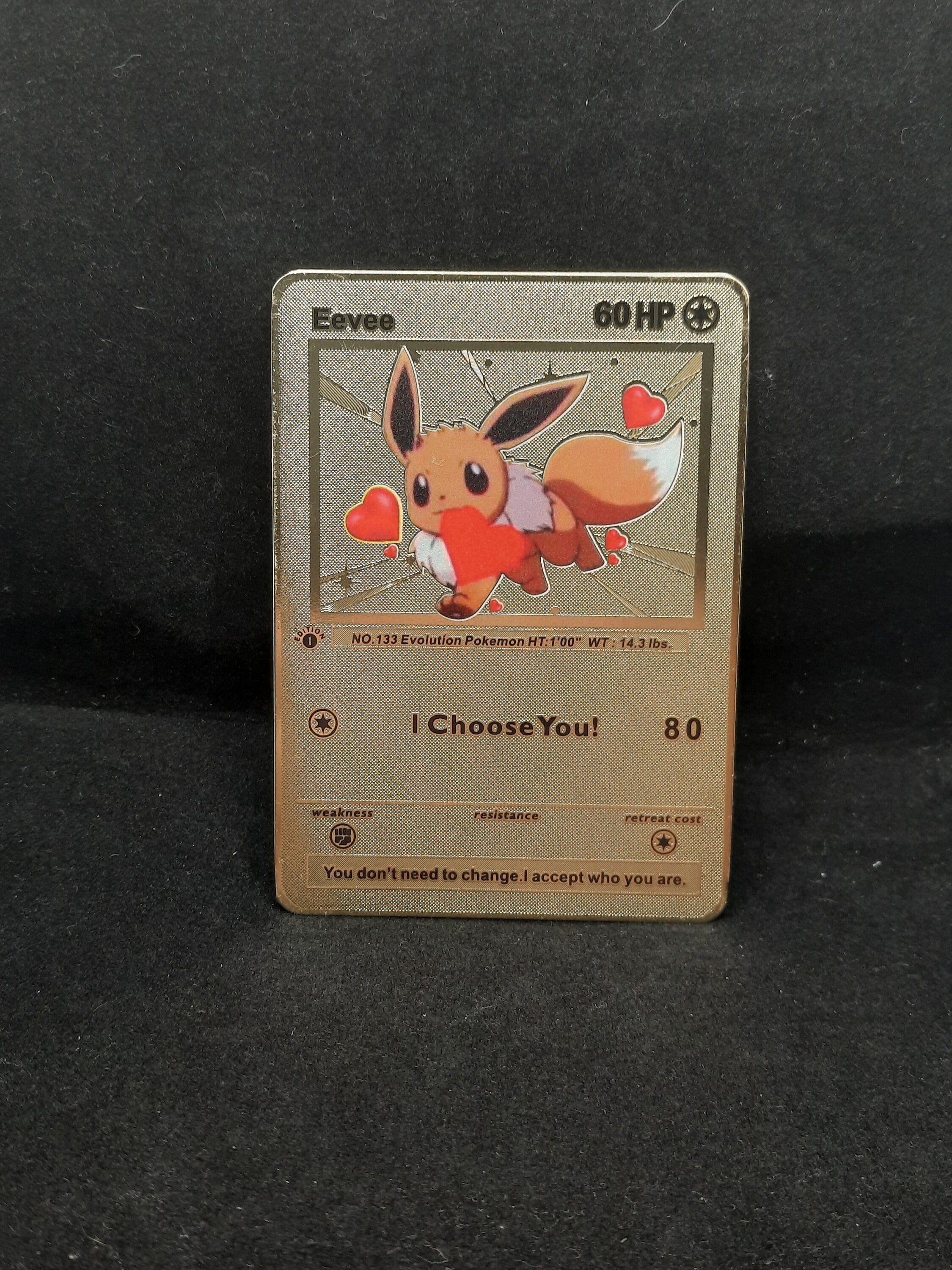 Eevee I Choose You! #2 Gold Metal Pokemon Valentine's Day Card - Etsy