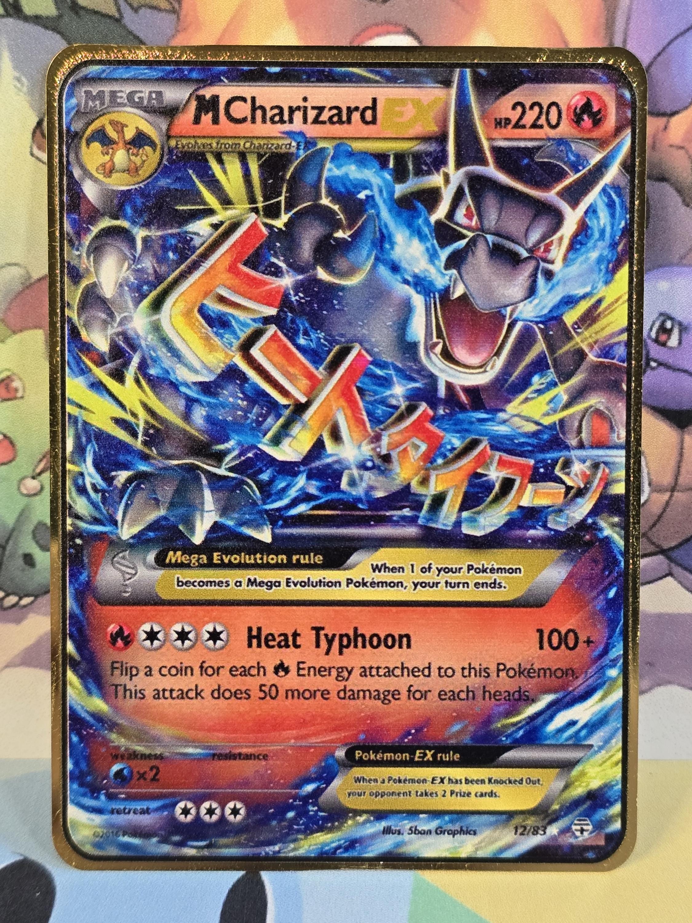 Mega Charizard Gold Metal Pokemon Card M Charizard X EX Generations - Etsy