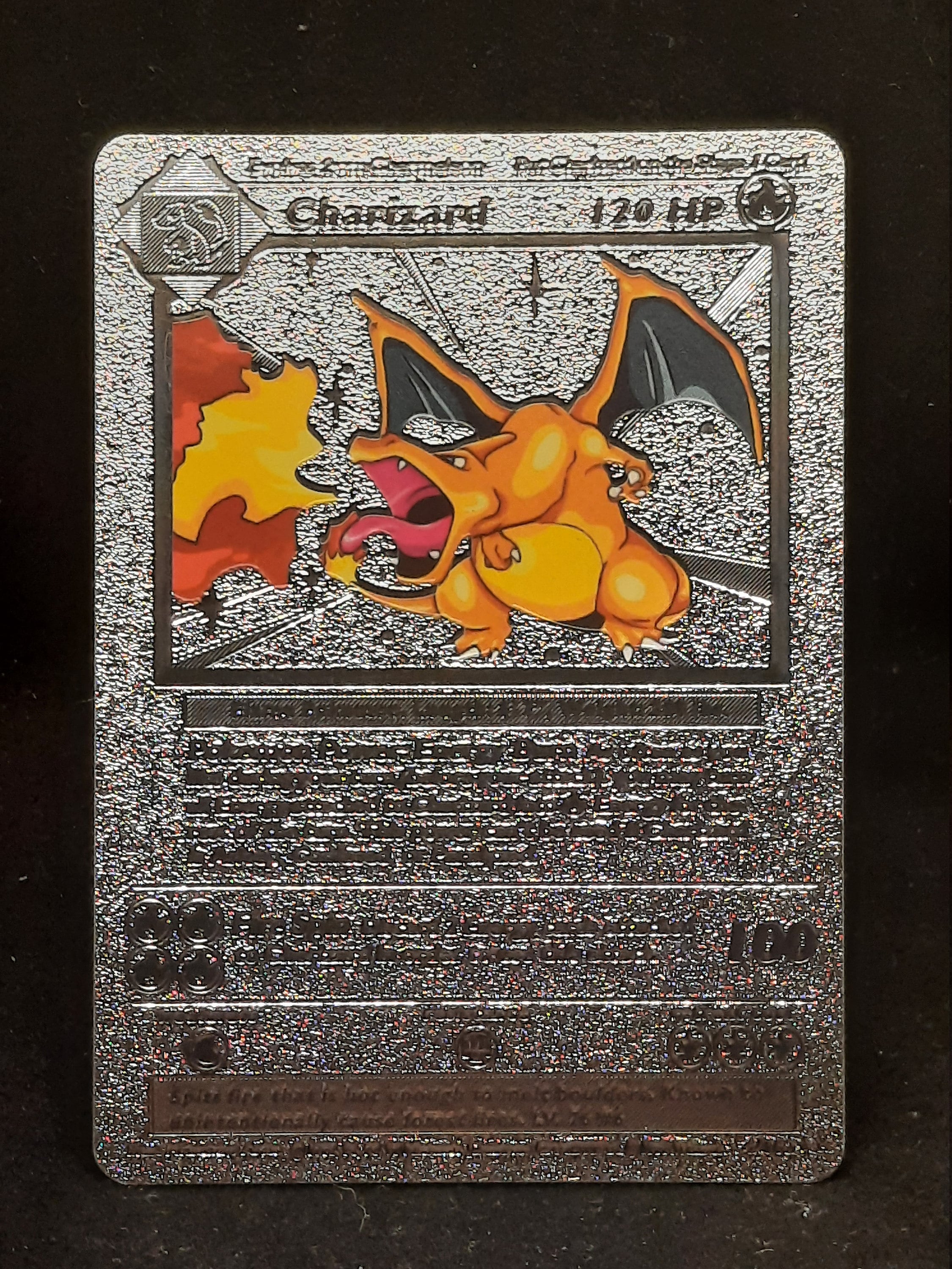 Charizard Base Set Plastic Silver UV Printed Pokemon Card - Etsy