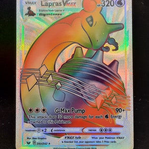 Lapras VMAX Rainbow Shiny Holographic UV Printed Plastic Card