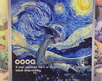Lugia With the Starry Night Gold Metal Pokemon Card Van Gogh - Etsy