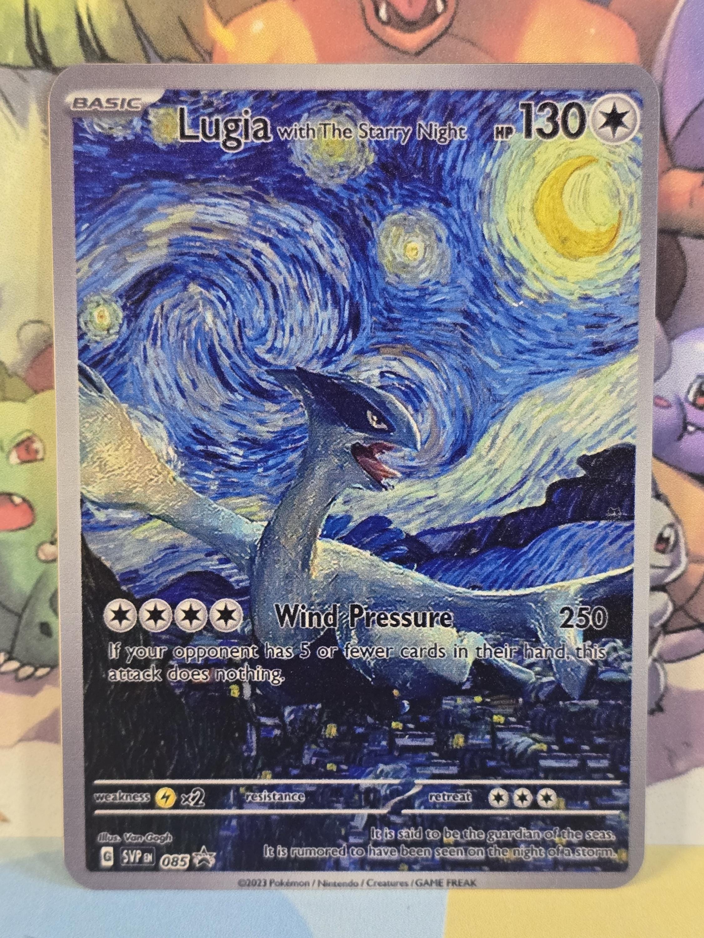 starry night pokemon card Lugia With the Starry Night Gold Metal Pokemon Card Van Gogh
