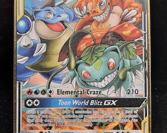 Toon Charizard Blastoise & Venusaur GX Gold Metal Konami Yugioh