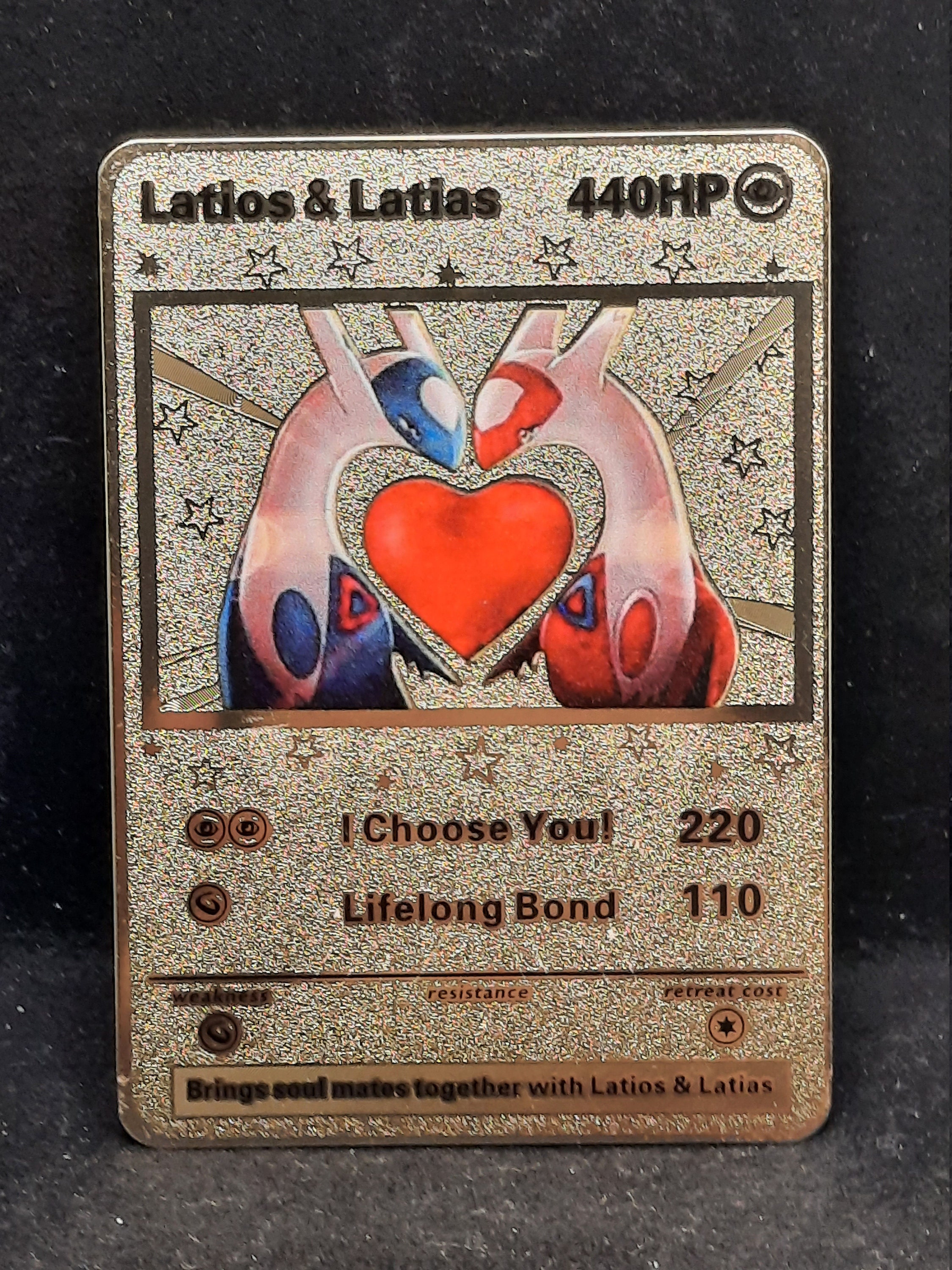 Latios & Latias I Choose You! Romantic Gift Gold Metal Pokemon Valentine's Day Card Latios & Latias I Choose You! Romantic Gift Gold Metal Pokemon Valentine's Day Card