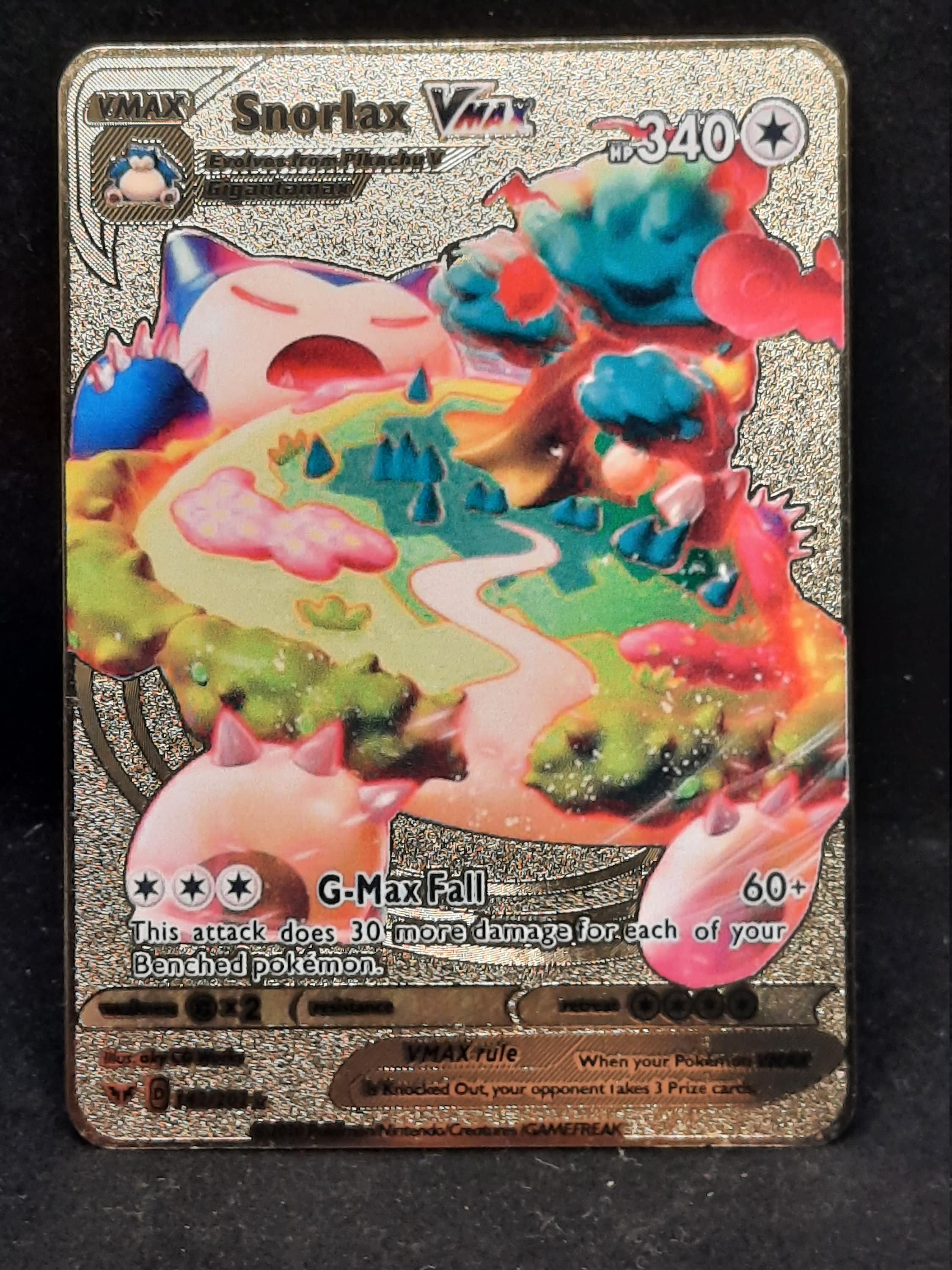 Snorlax VMAX Gold Metal Pokemon Card - Etsy