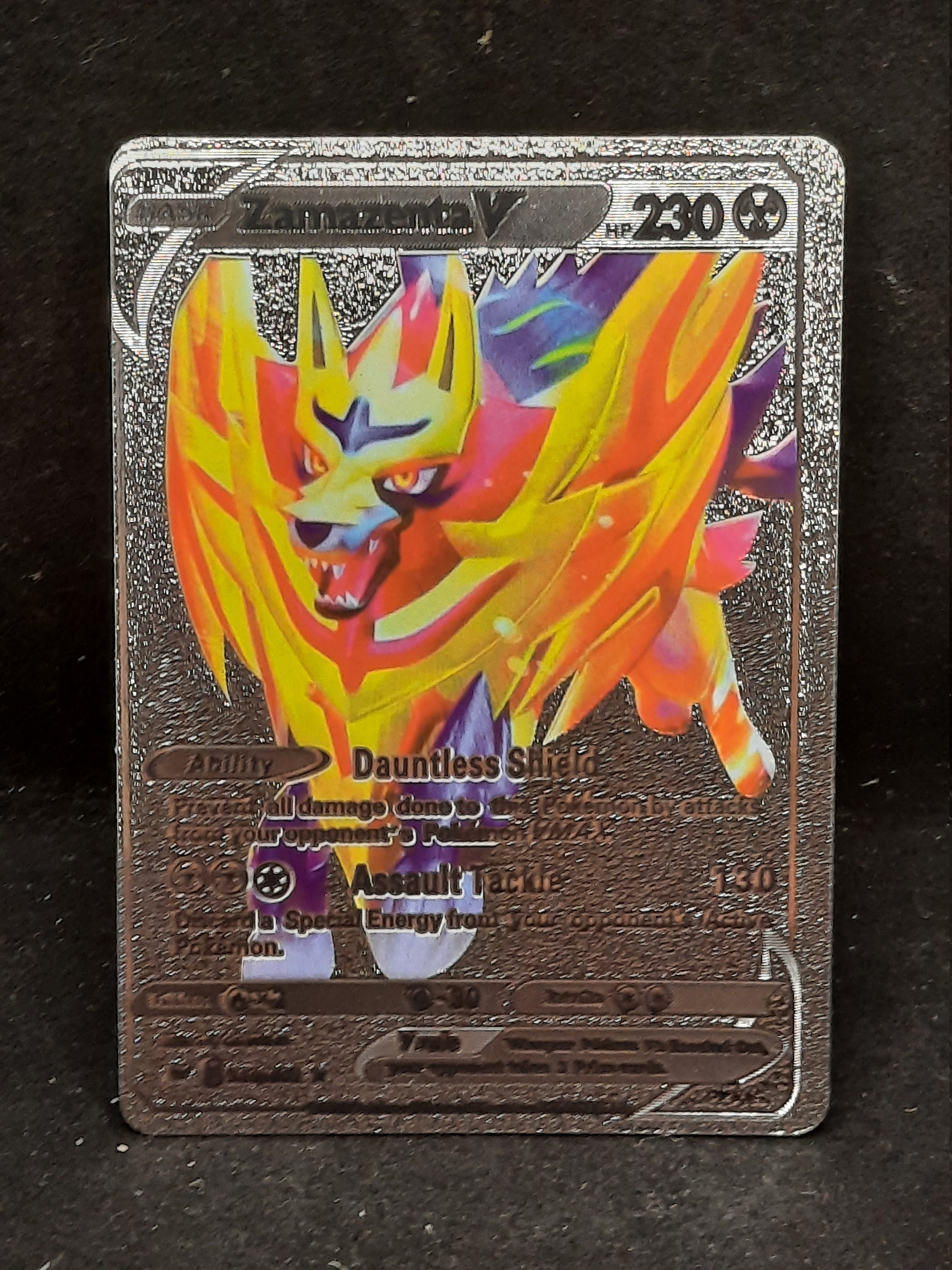 Zamazenta V Plastic Silver UV Printed Pokemon Card -  Singapore