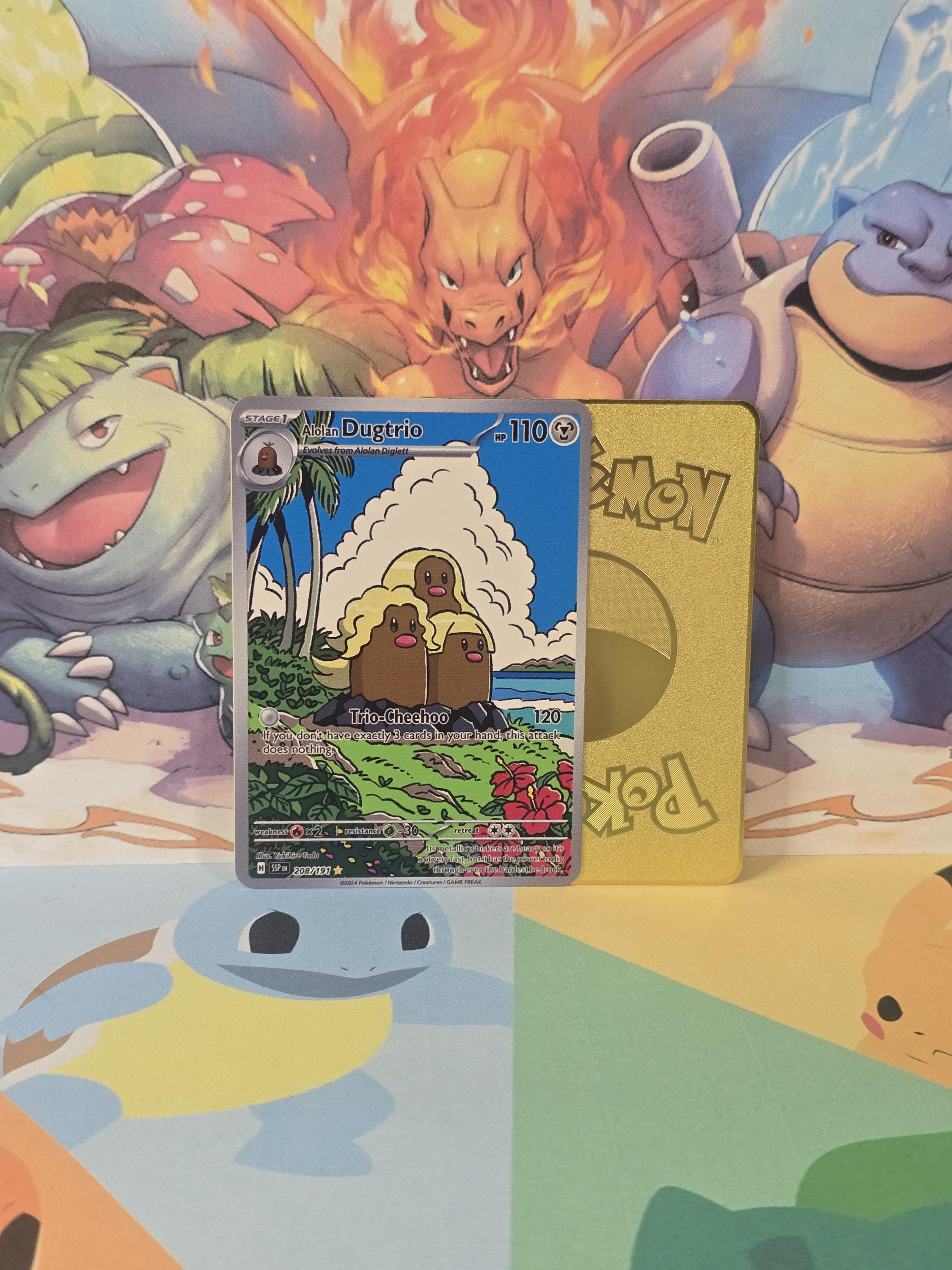 alolan dugtrio pokemon card Sun & Moon - 87/149 - RARE REVERSE HOLO Rare Card Type Alolan Dugtrio Surging Sparks AR