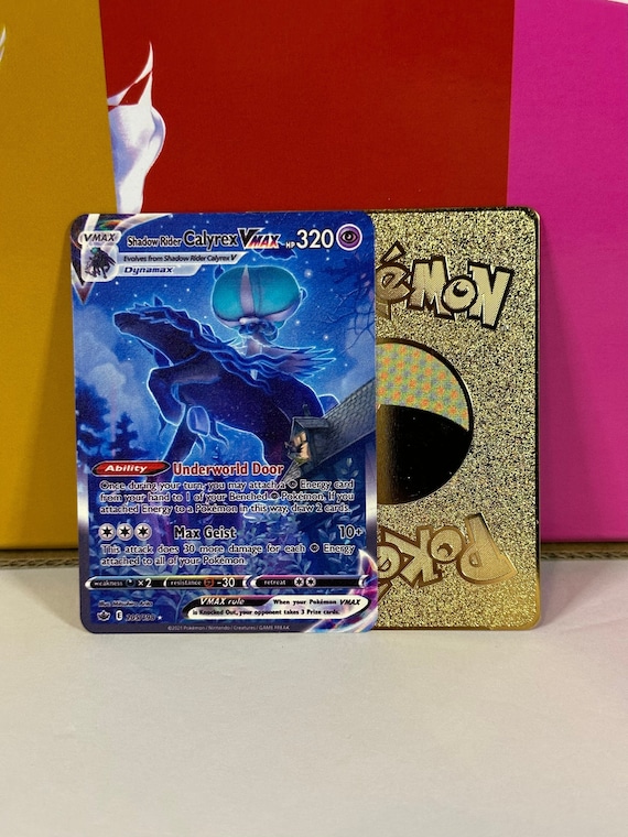 Shadow Rider Calyrex VMAX Alternate Art Secret Gold Metal Pokemon Card