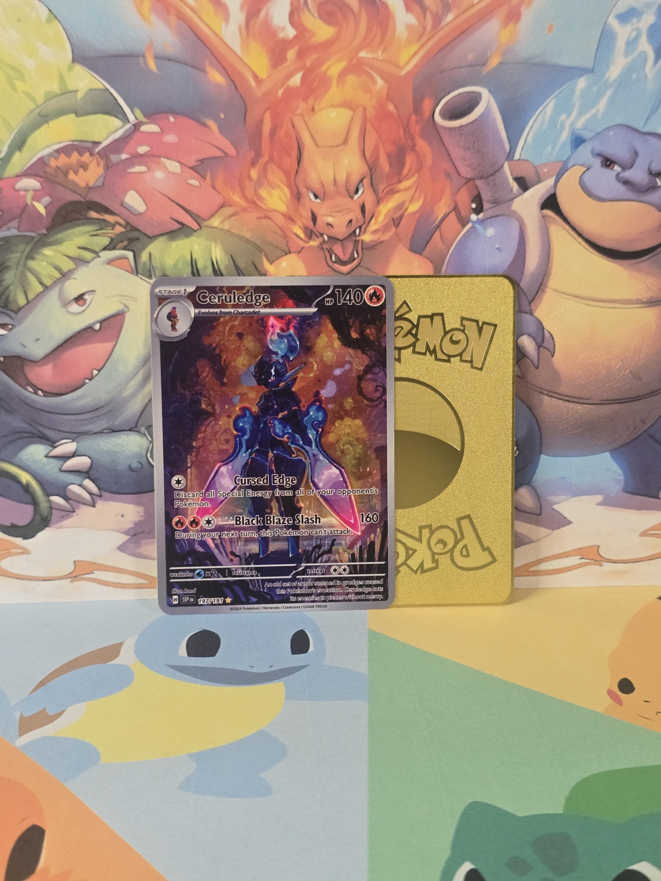ceruledge pokemon card illustration rare ignites Pokmon TCG: #SurgingSparks, November 08, 2024. Colorless Black Blaze Slash (160) During your next turn Finally Collected All Ceruledge Cards