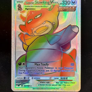Galarian Slowking VMAX Rainbow Shiny Holographic UV Printed Plastic Card