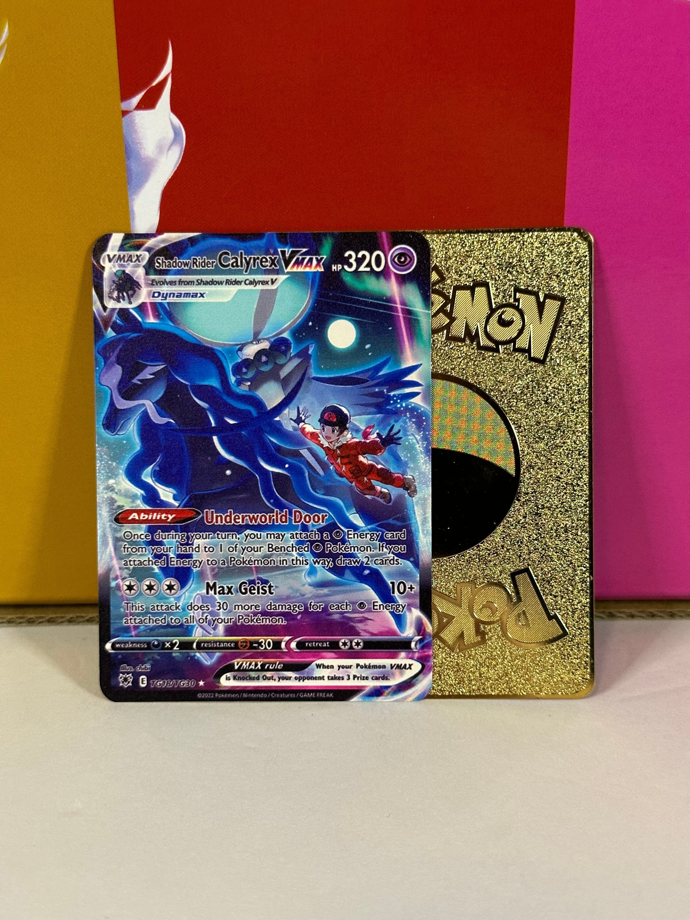 ペルフェクト MAXレア Shadow Rider Calyrex VMAX Trainer Gallery Gold Metal Pokemon Card