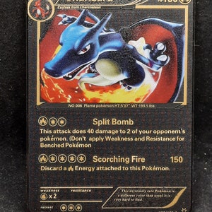 Charizard Plasma Storm Black Gold Metal Pokemon Card - Etsy