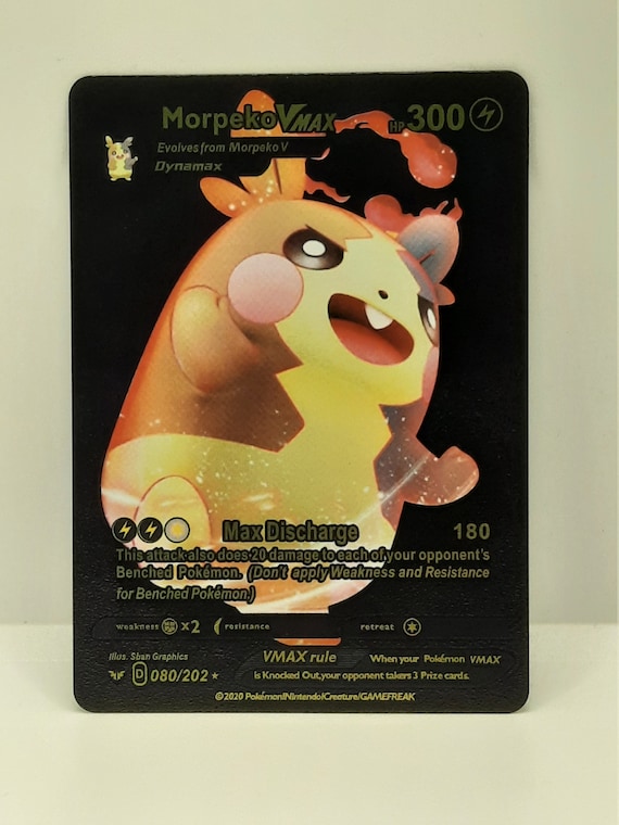 Morpeko VMAX Plastic Black UV Printed Pokemon Card Morpeko VMAX Plastic Black UV Printed Pokemon Card