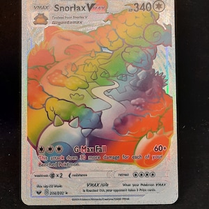 Snorlax VMAX Rainbow Shiny Holographic UV Printed Plastic Card