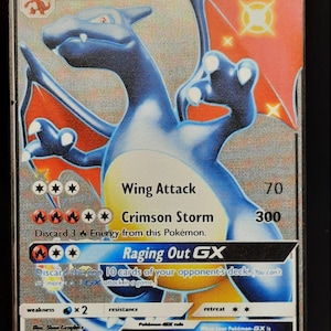 Charizard GX Hidden Fates Shiny Silver Metal Pokemon Card - Etsy