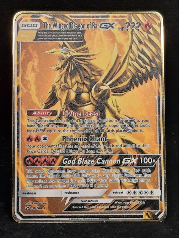 The Winged Dragon of Ra GX Gold Metal Yugioh Pokemon Card - Etsy