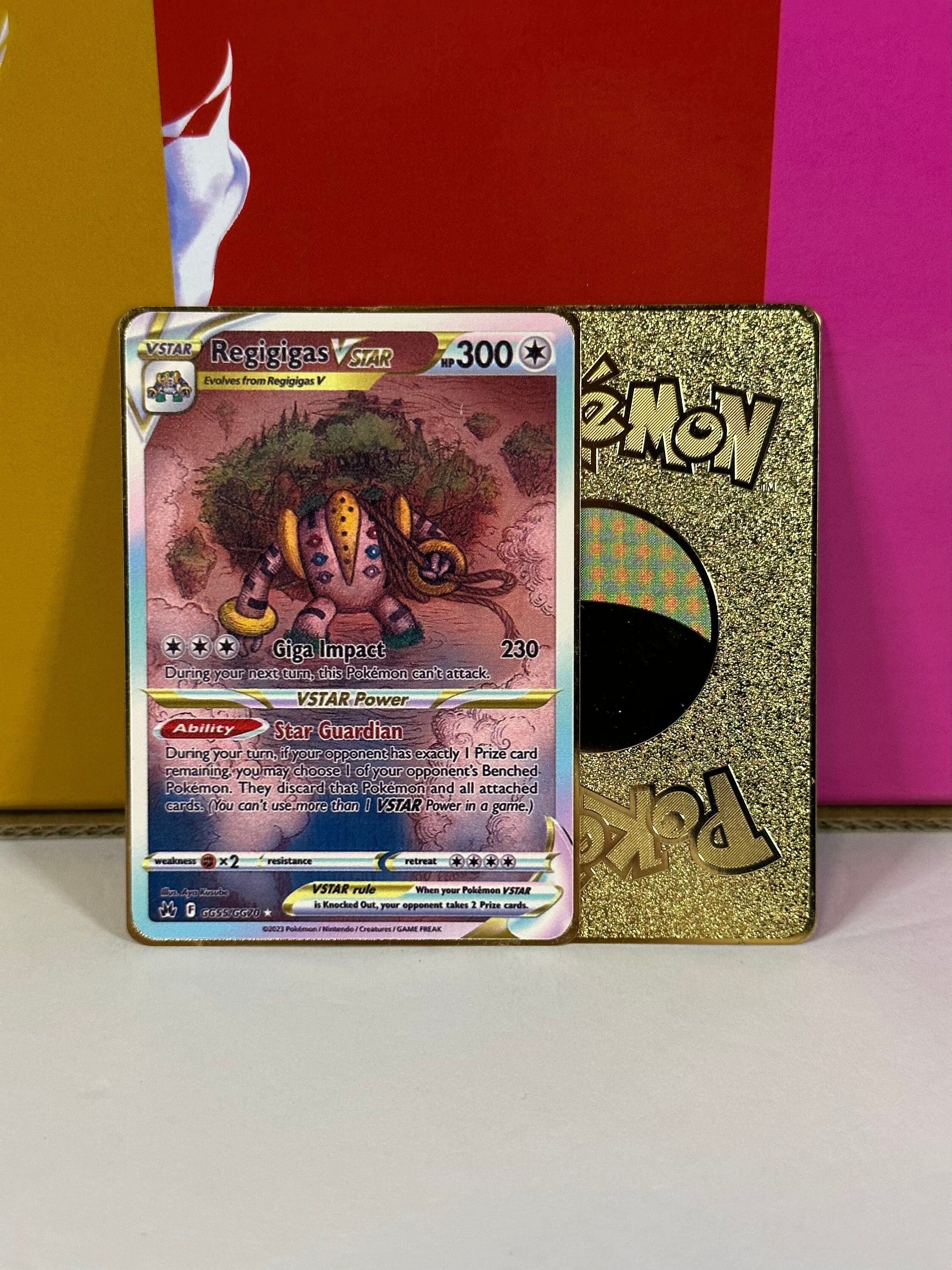 Regigigas Vstar Galarian Gallery Gold Metal Pokemon Card 