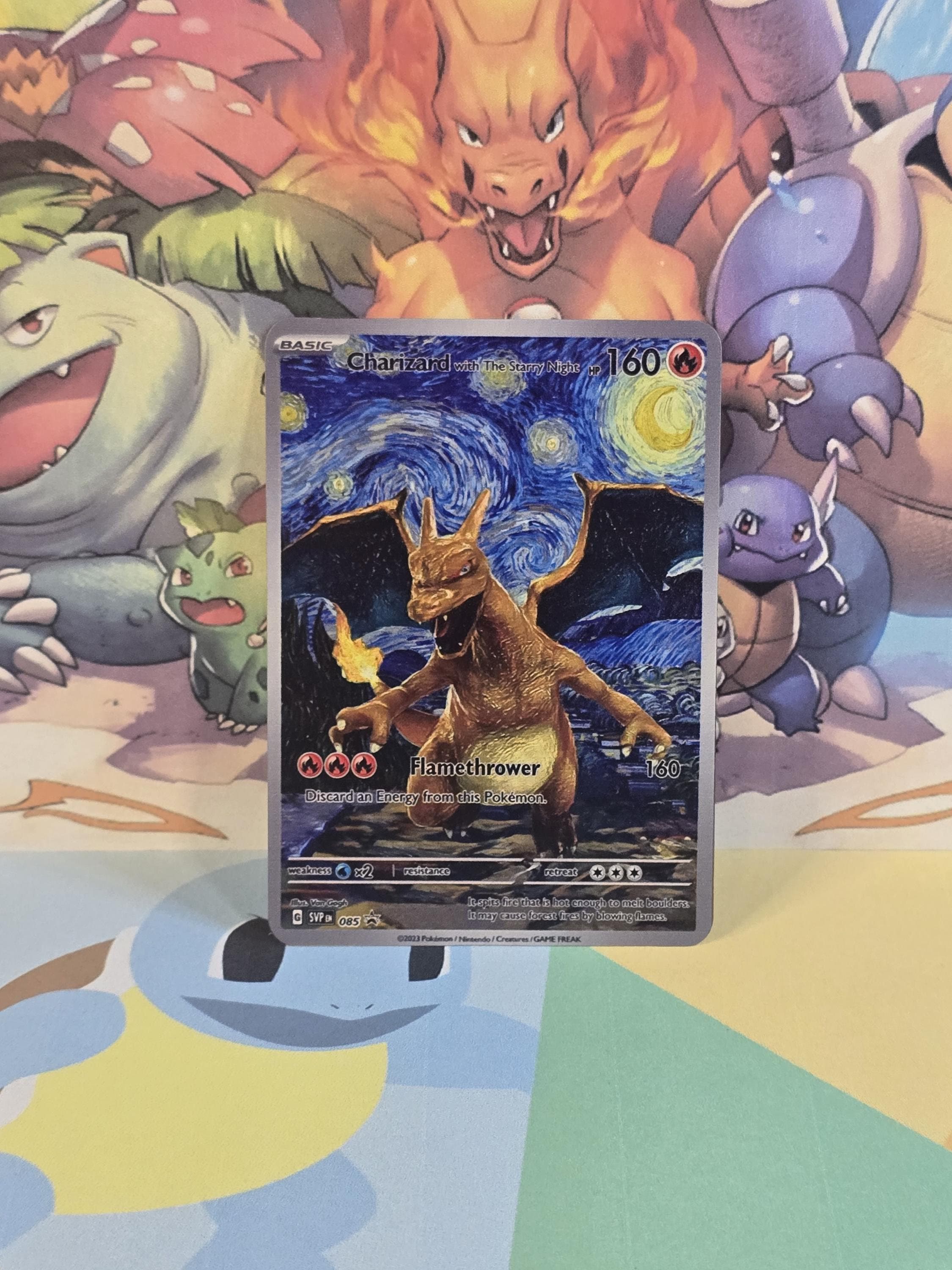 Charizard With the Starry Night Gold Metal Pokemon Card Van Gogh