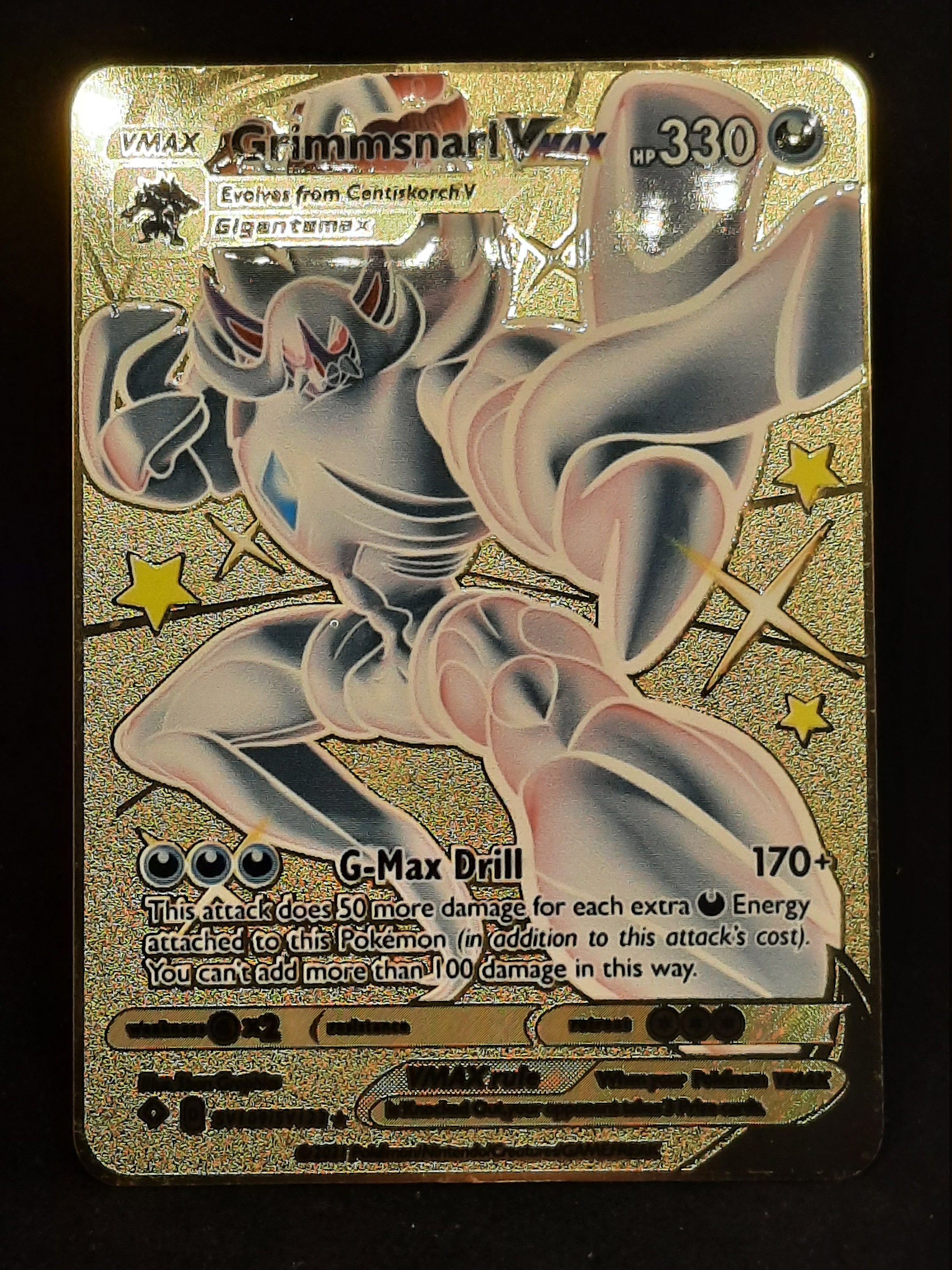 Grimmsnarl VMAX Shiny Gold Metal Pokemon Card - Etsy