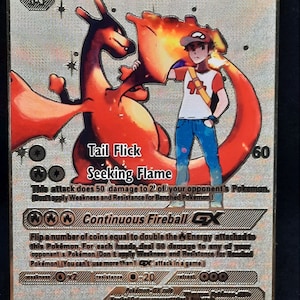 Charizard GX Alt Art Gold Metal Pokemon Card - Etsy 日本