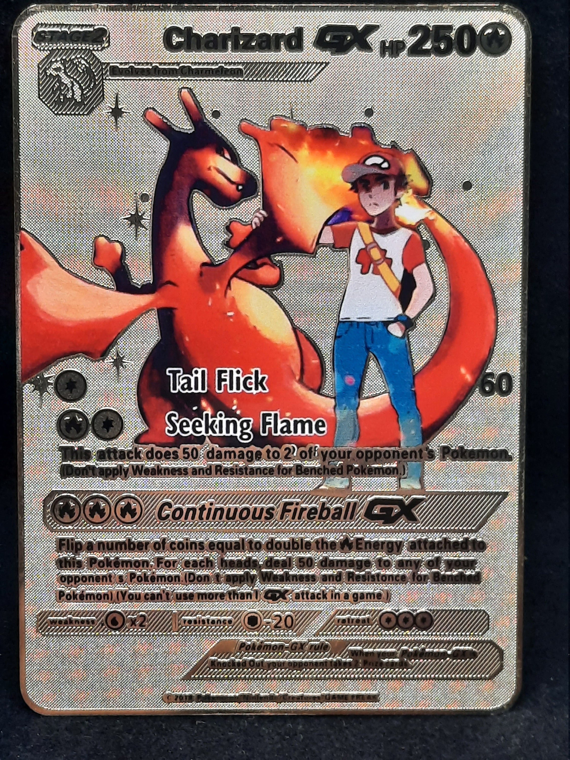 Charizard GX Alt Art Gold Metal Pokemon Card - Etsy