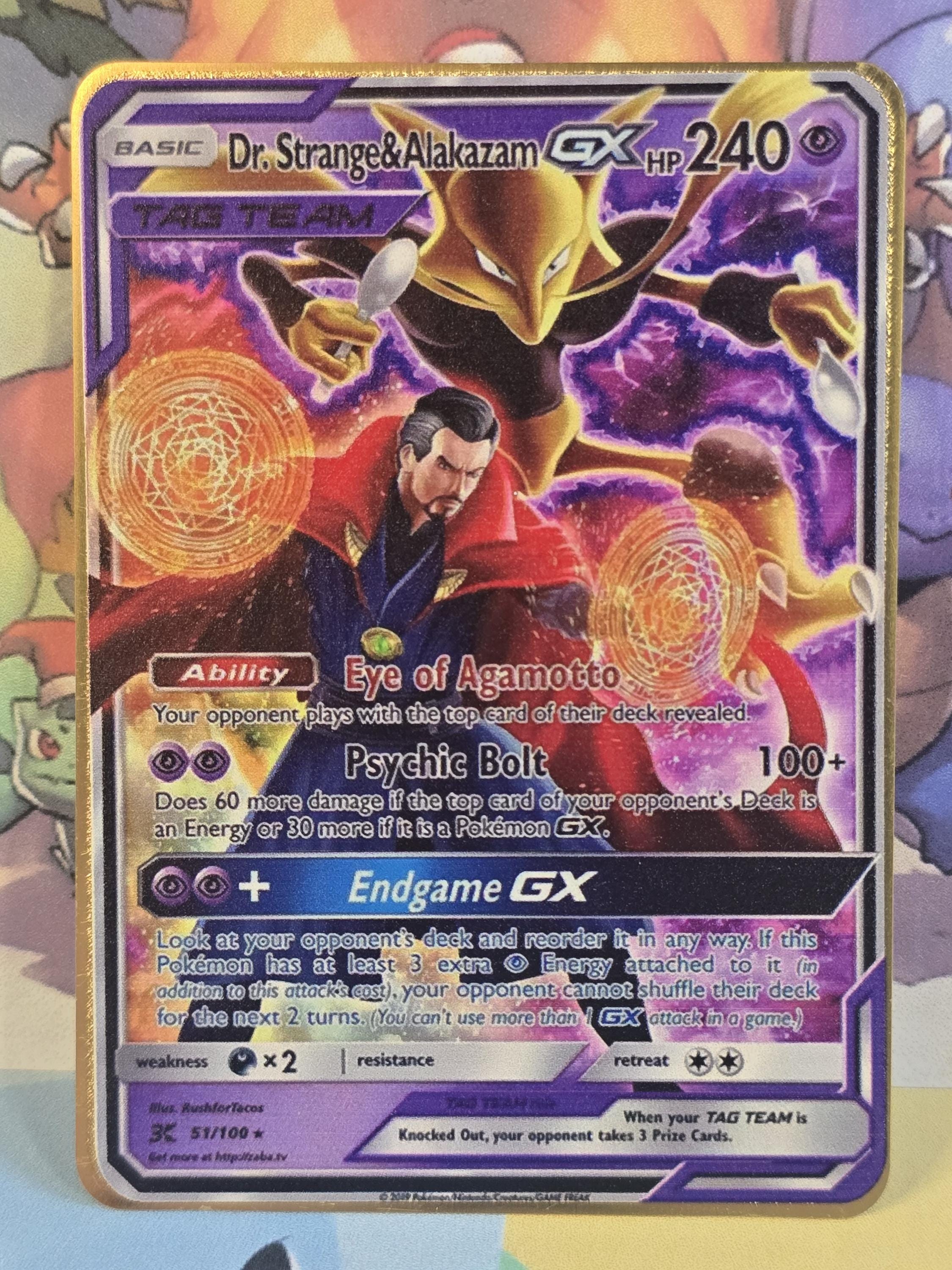 Buy Doctor Strange & Alakazam GX Tag Team Gold Metal Pokemon