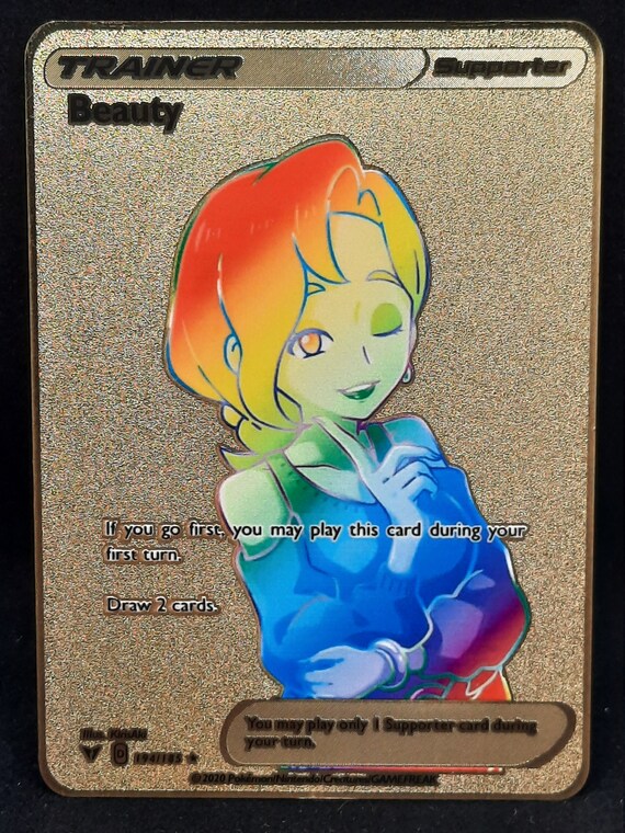Beauty Rainbow Gold Metal Pokemon Card - Etsy
