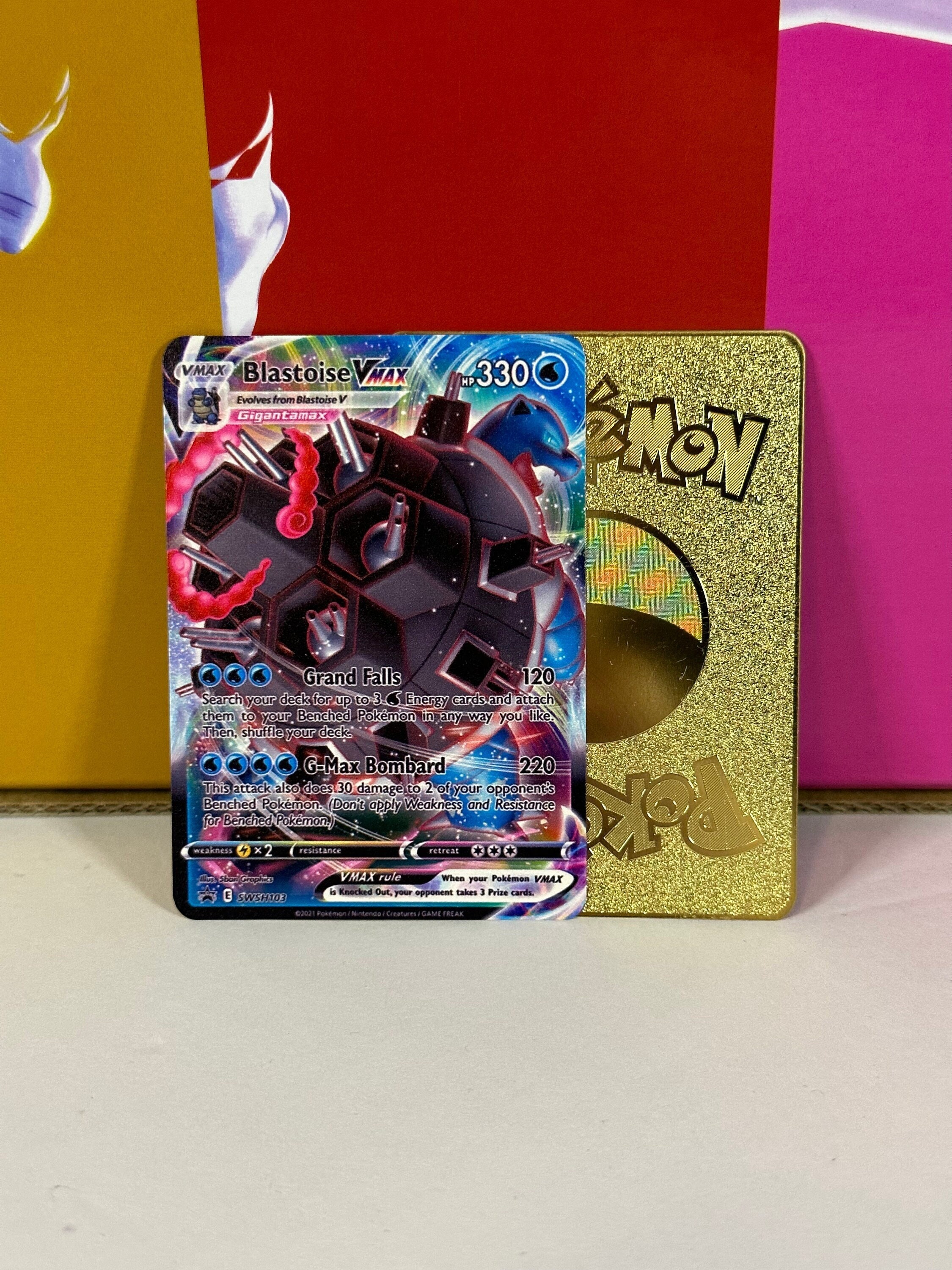 pokemon blastoise vmax metal gold card Charizard&Blastoise VMAX Metal Gold Plated Uganda