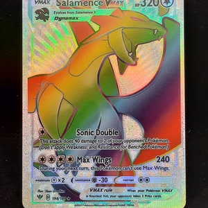 Salamence VMAX Rainbow Shiny Holographic UV Printed Plastic Card