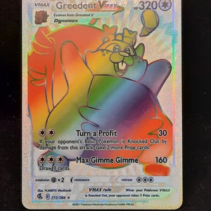 Greedent VMAX Rainbow Shiny Holographic UV Printed Plastic Card