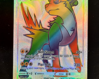Boltund VMAX Rainbow Shiny Holographic UV Printed Plastic Card - Etsy