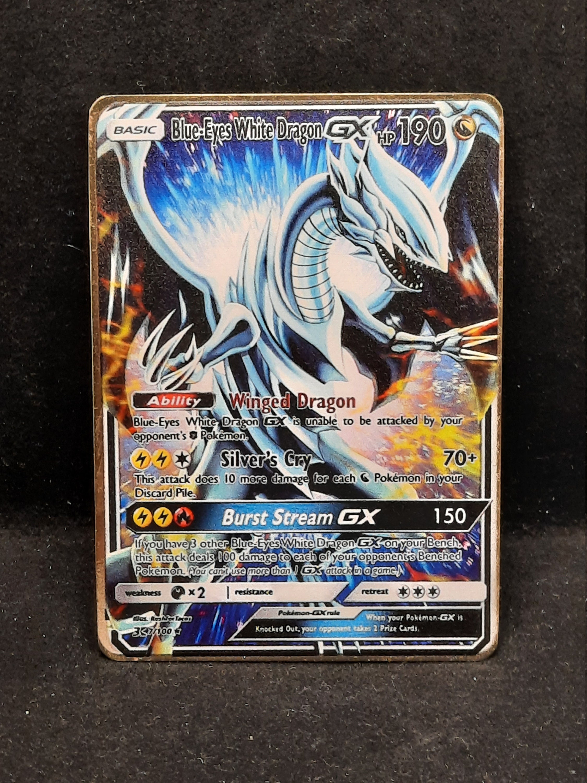 Blue-eyes White Dragon GX Gold Metal Yugioh Pokemon Card - Etsy