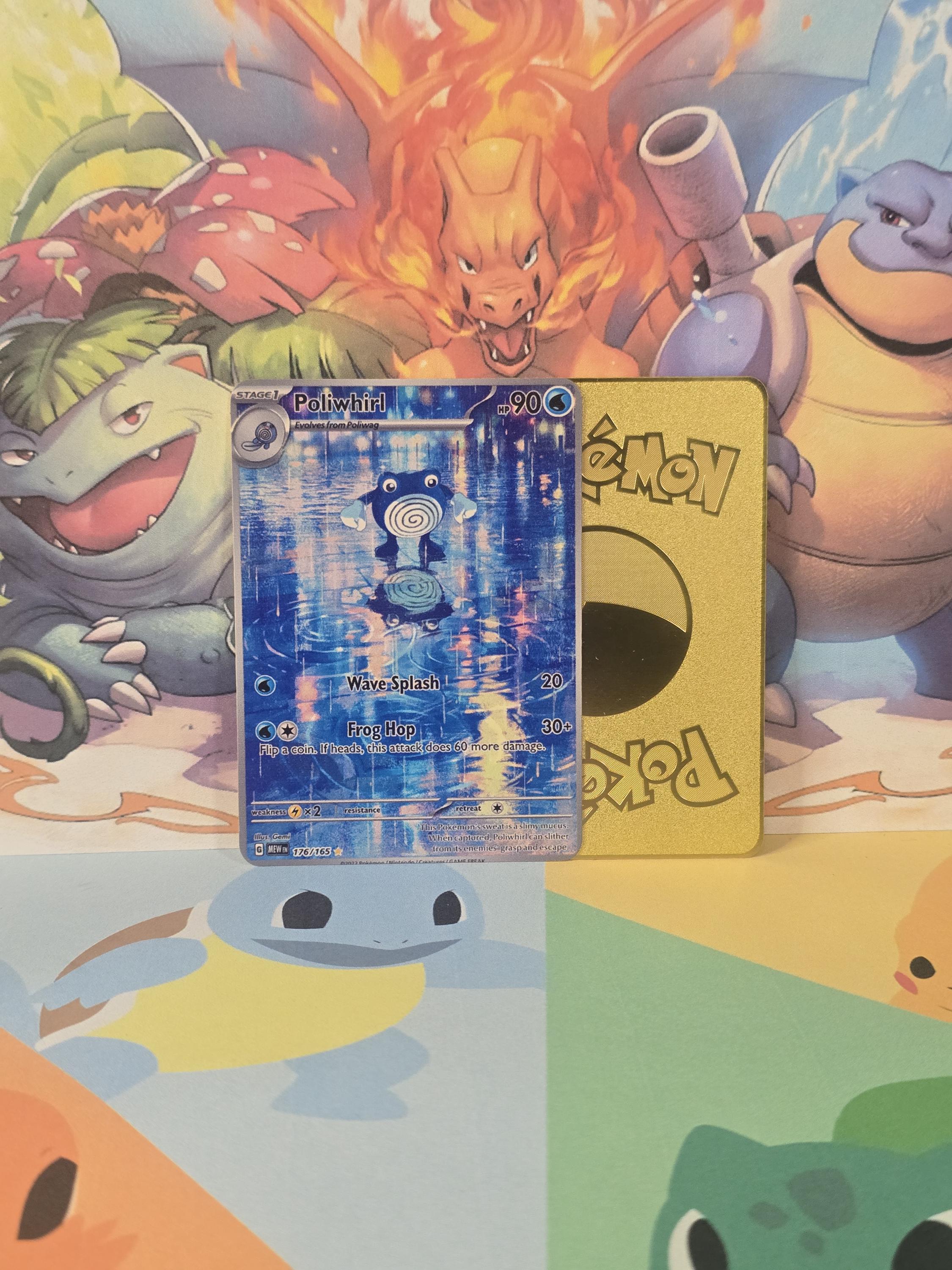 Poliwhirl 151 IR Full Art Gold Metal Pokemon Card - Etsy