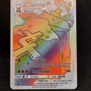 Stonjourner VMAX Rainbow Shiny Holographic UV Printed Plastic Card