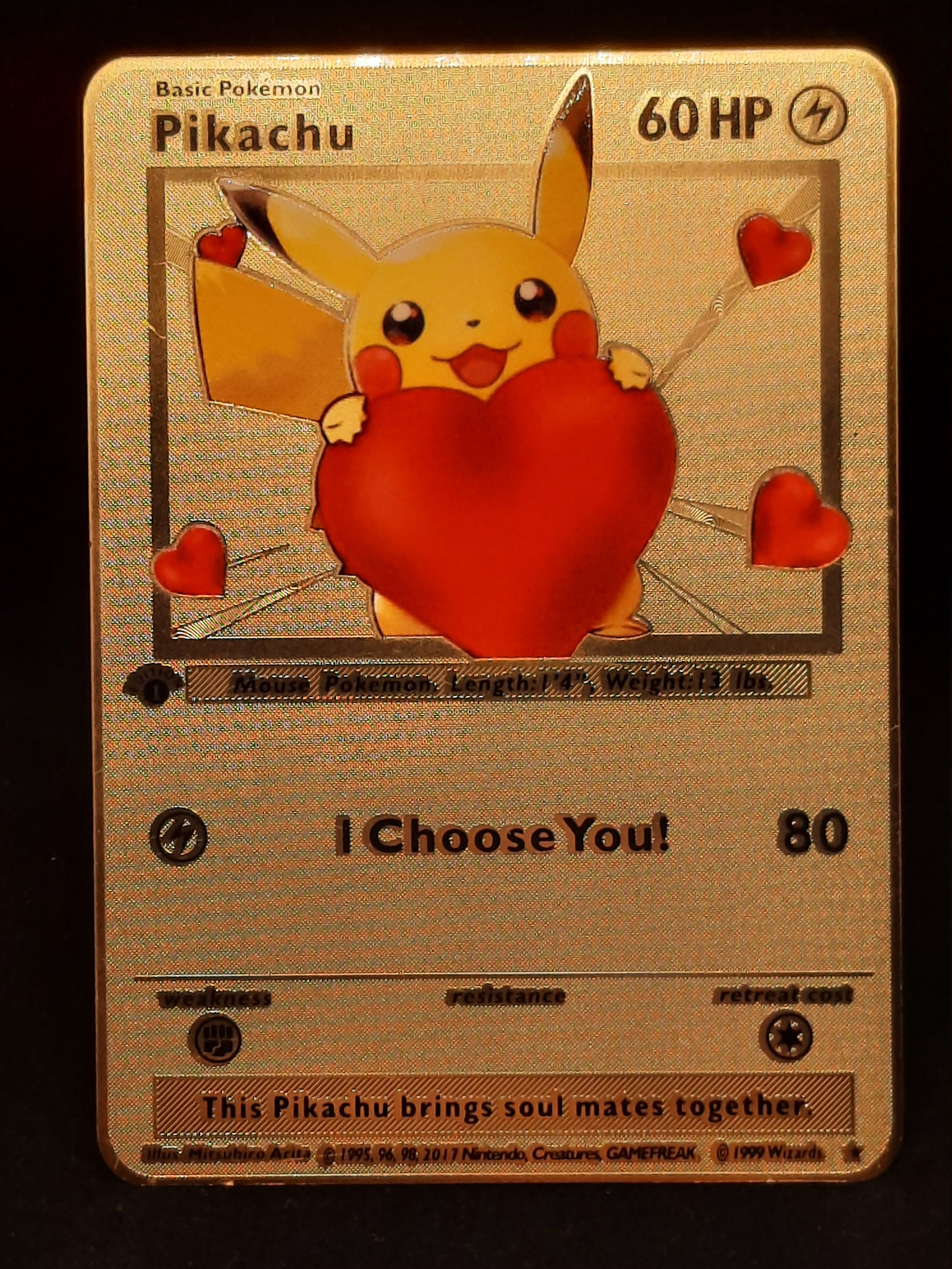 Pokemon Gold METAL Custom Card: I Choose You Pikachu & Eevee! An