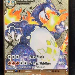 Charizard VMAX Shiny Gold Metal Pokemon Card