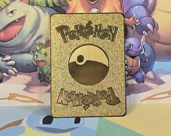 Mona Pika Mona Lisa Pikachu Gold Metal Pokemon Card Leonardo da